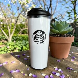 Starbucks White Travel Mug 16 oz Insulated Coffee Cup EUC